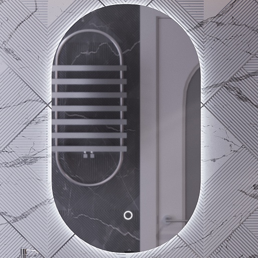 Opadiris Мебель для ванной Ибица 90 с овальным зеркалом подвесная белая/хром – картинка-13